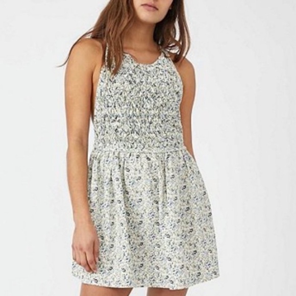 Free People Tea Camo Floral Mini Dress Size Large - Picture 1 of 9